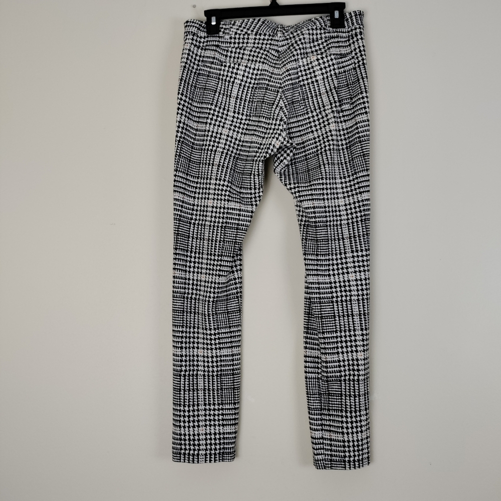J.Mclaughlin Houndstooth Black Brown Size 10 Knit Stretch Women's Legging Pants - Picture 4 of 13